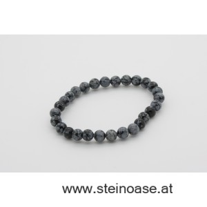 Armband Schneeflocken-Obsidian 6mm